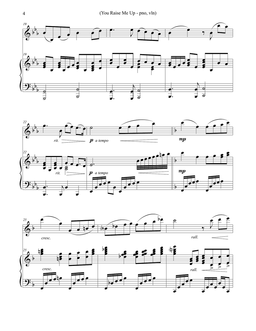You Raise Me Up Violin Solo scores gallery preview page 4
