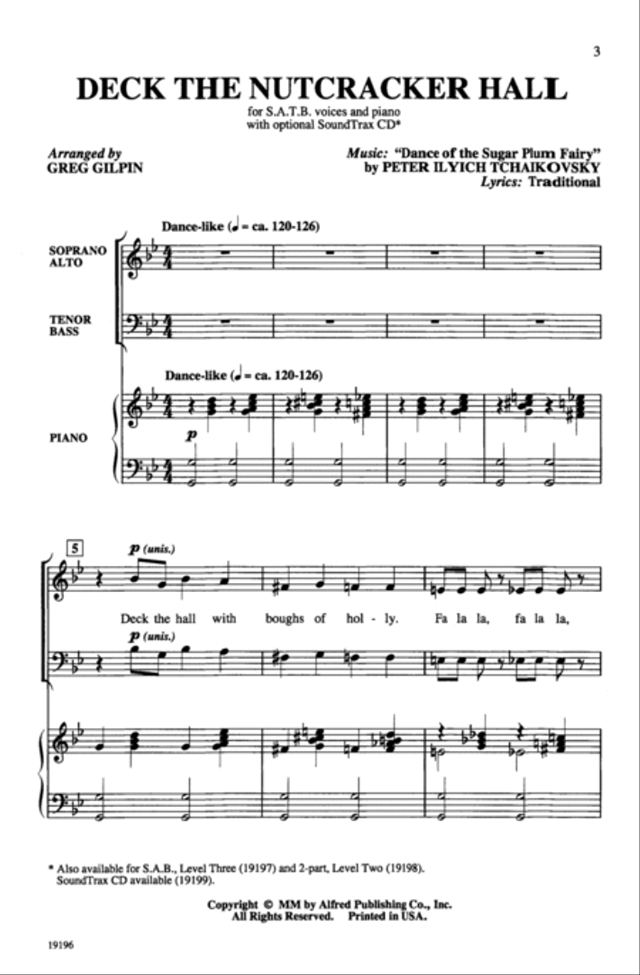 Deck the Nutcracker Hall 4-Part scores gallery preview page 2