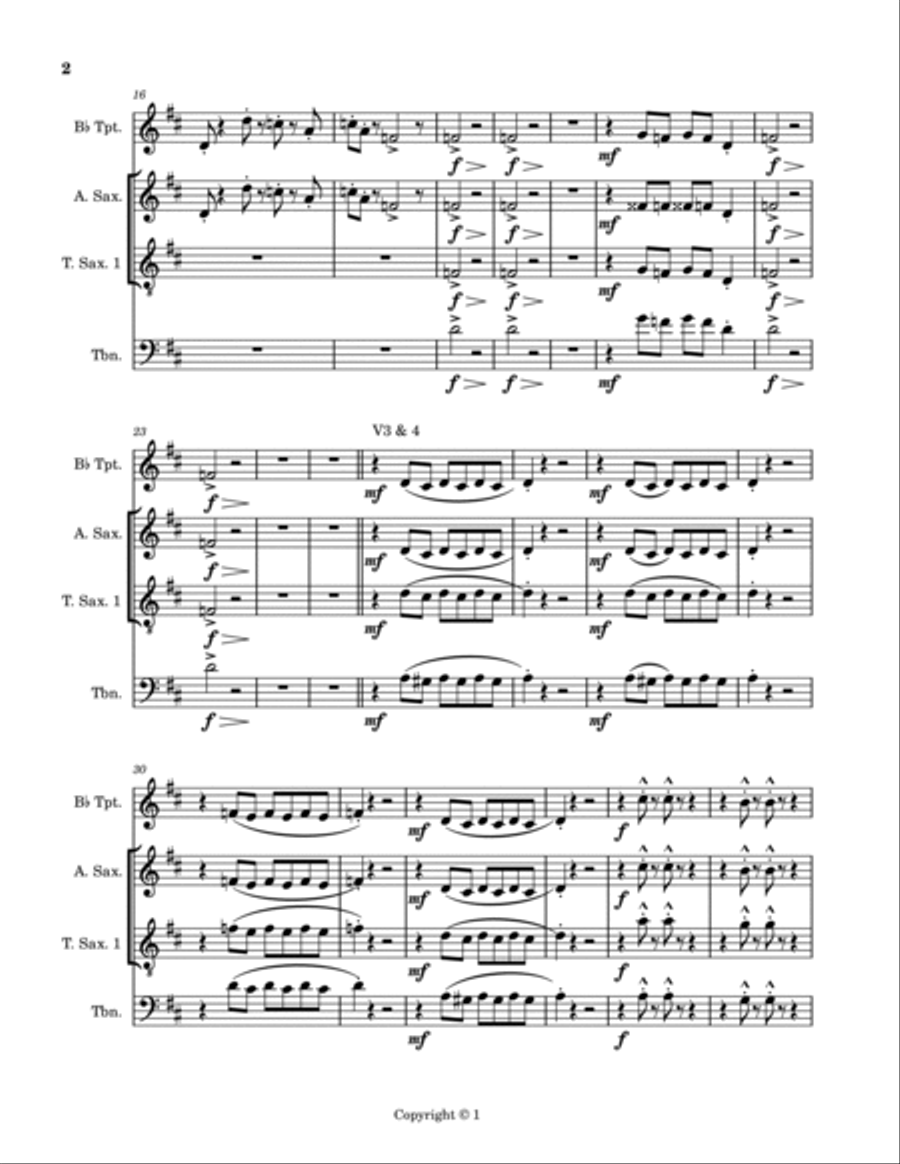 I Got You (i Feel Good) Tenor Saxophone scores gallery preview page 2