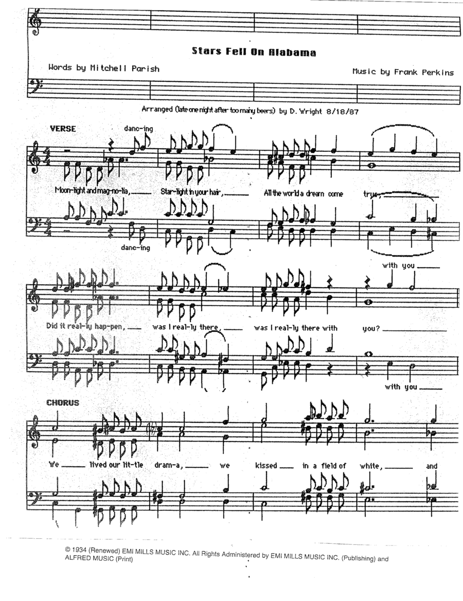 Stars Fell On Alabama A Cappella scores gallery preview page 1