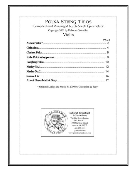 Polka String Trios - Parts