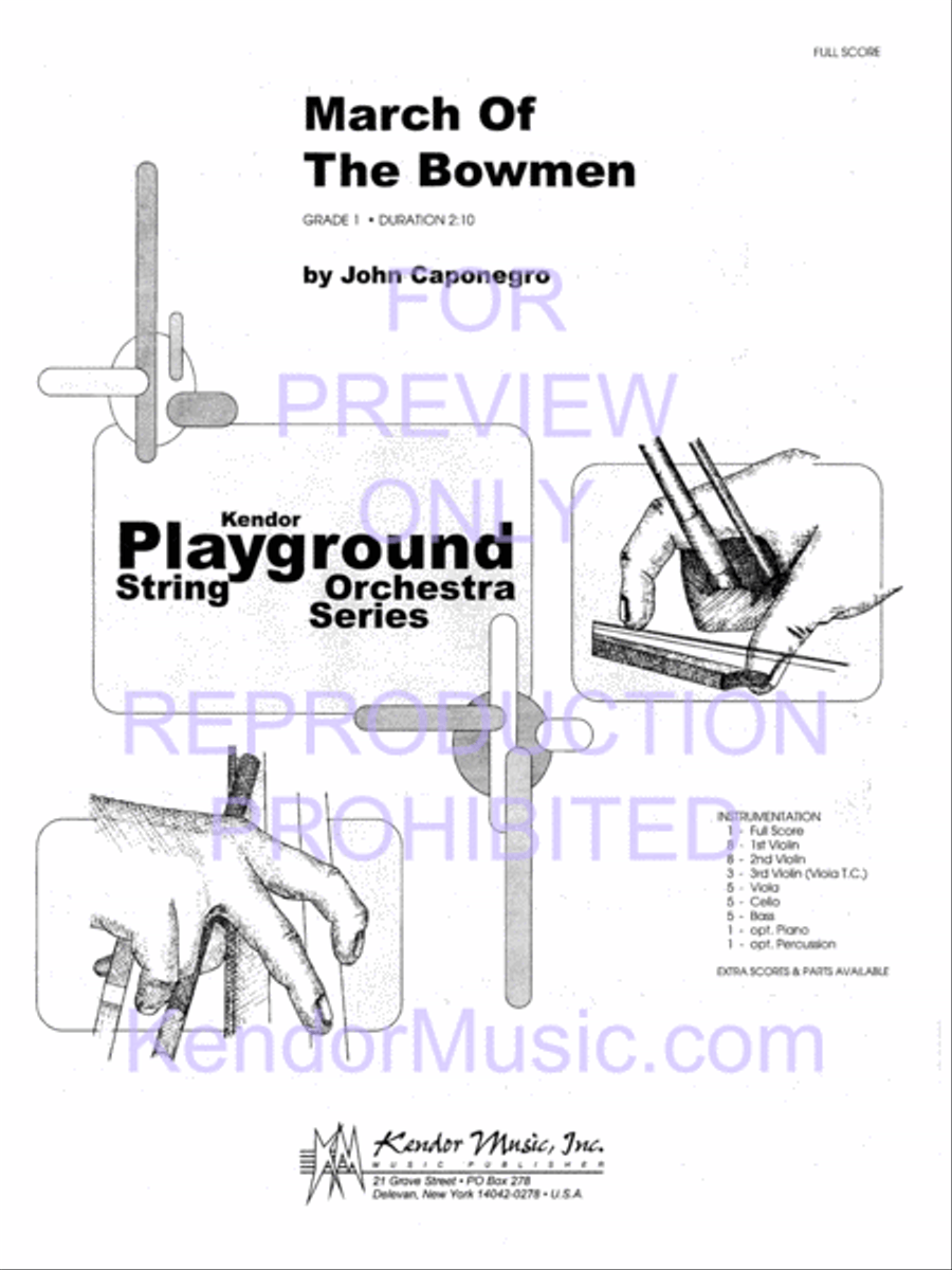 March Of The Bowmen (Full Score) String Orchestra scores gallery preview page 2