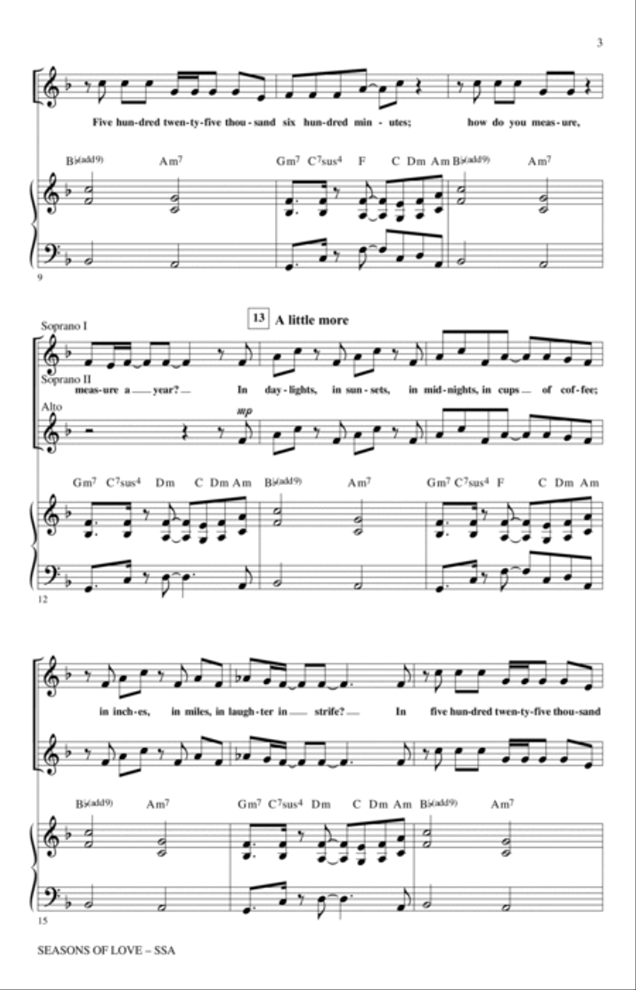 Seasons Of Love (from Rent) (arr. Roger Emerson) SSA scores gallery preview page 2