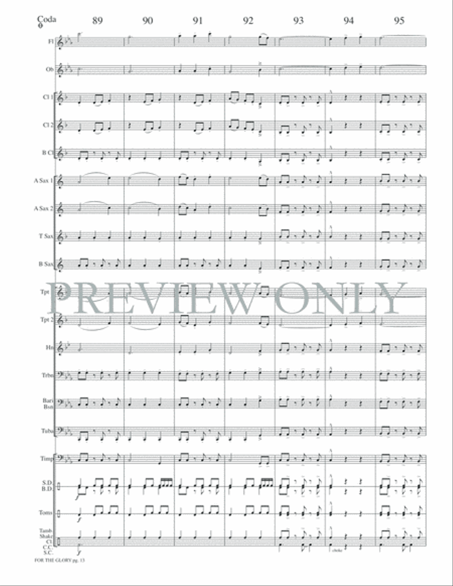 For the Glory Concert Band scores gallery preview page 16