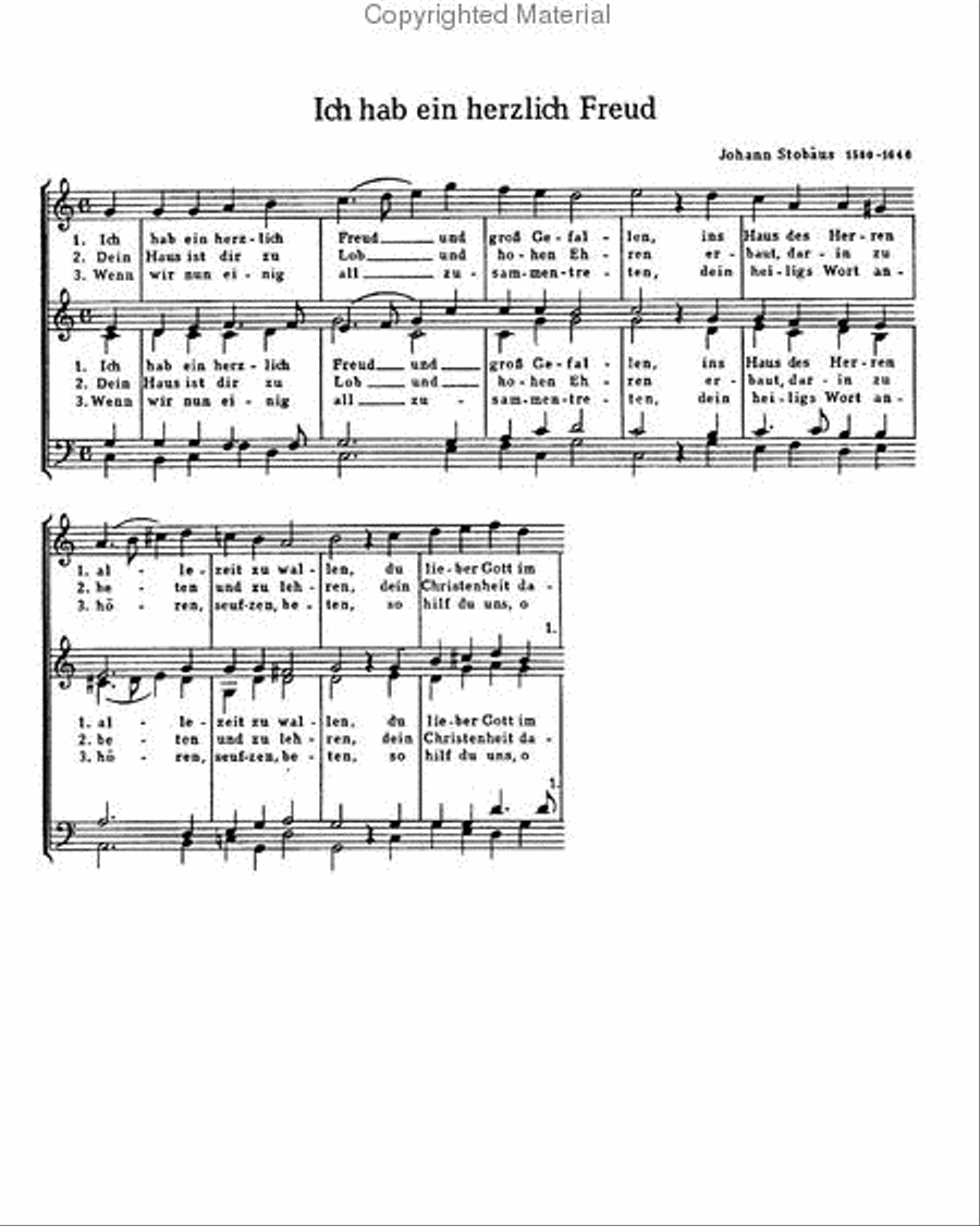 Goudimel: Brunn alles Heils; Schutz: Ich will, so lang ich lebe; Stobaeus: Ich hab ein herzlich Freud Score scores gallery preview page 3
