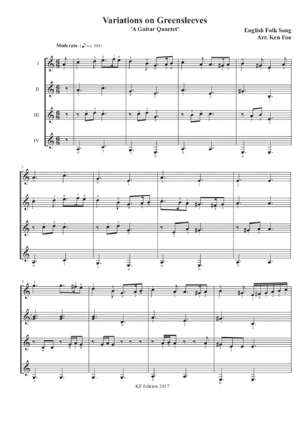 Variations on Greensleeves - Score Only image number null