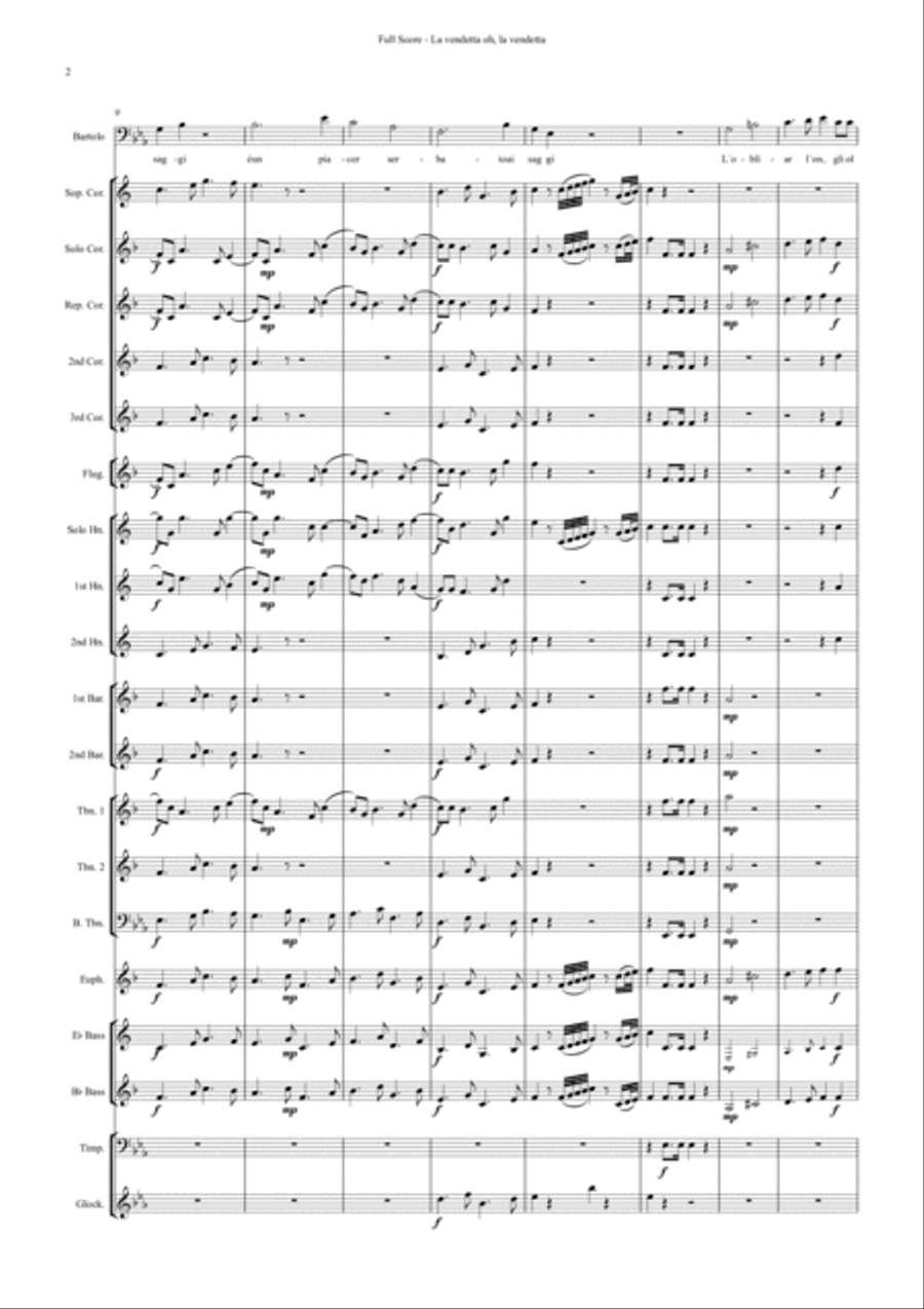La vendetta, oh la vendetta Brass Band scores gallery preview page 3