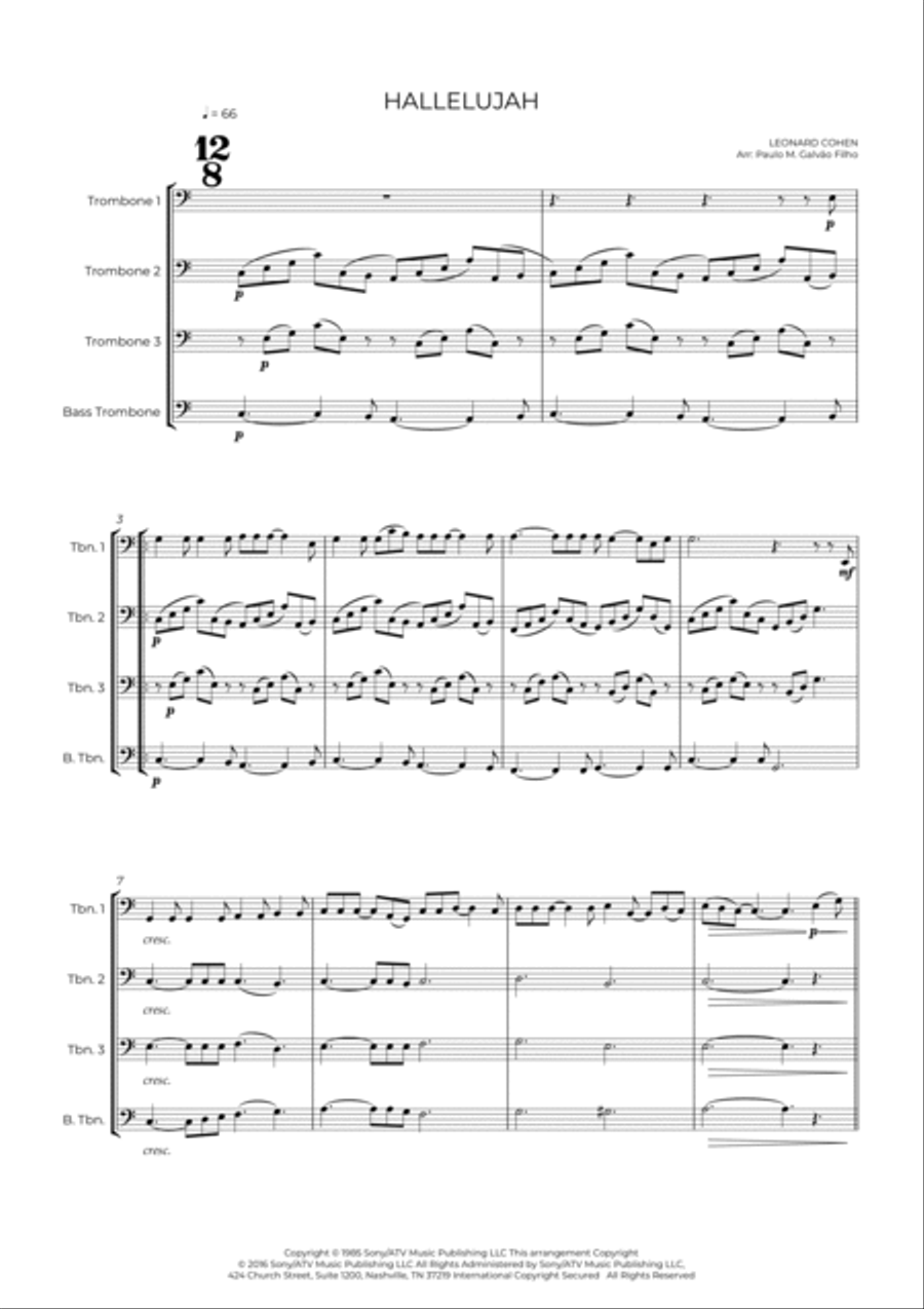 Hallelujah Brass Ensemble scores gallery preview page 2