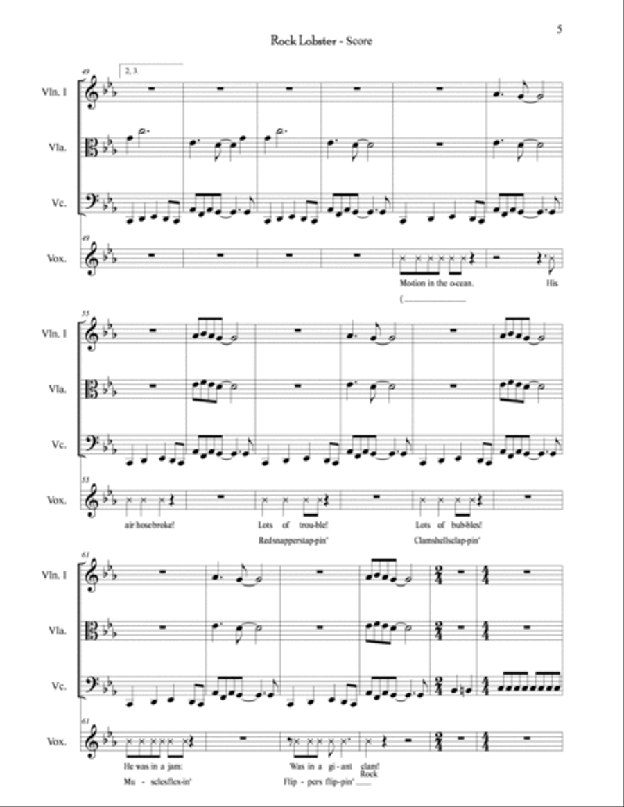 Rock Lobster String Trio scores gallery preview page 5