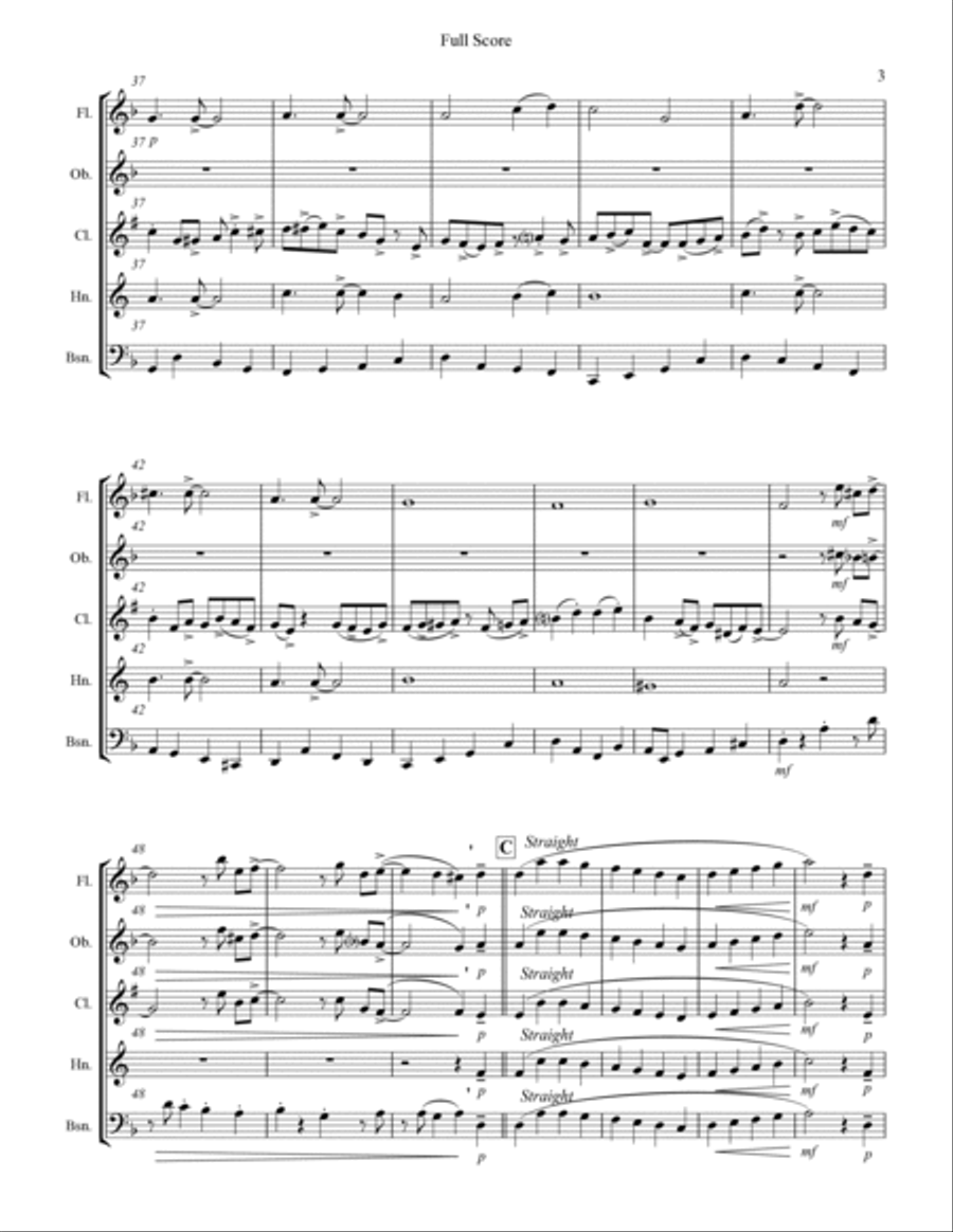 God Rest Ye Merry Gentlemen (for Woodwind Quintet) Woodwind Quintet scores gallery preview page 4