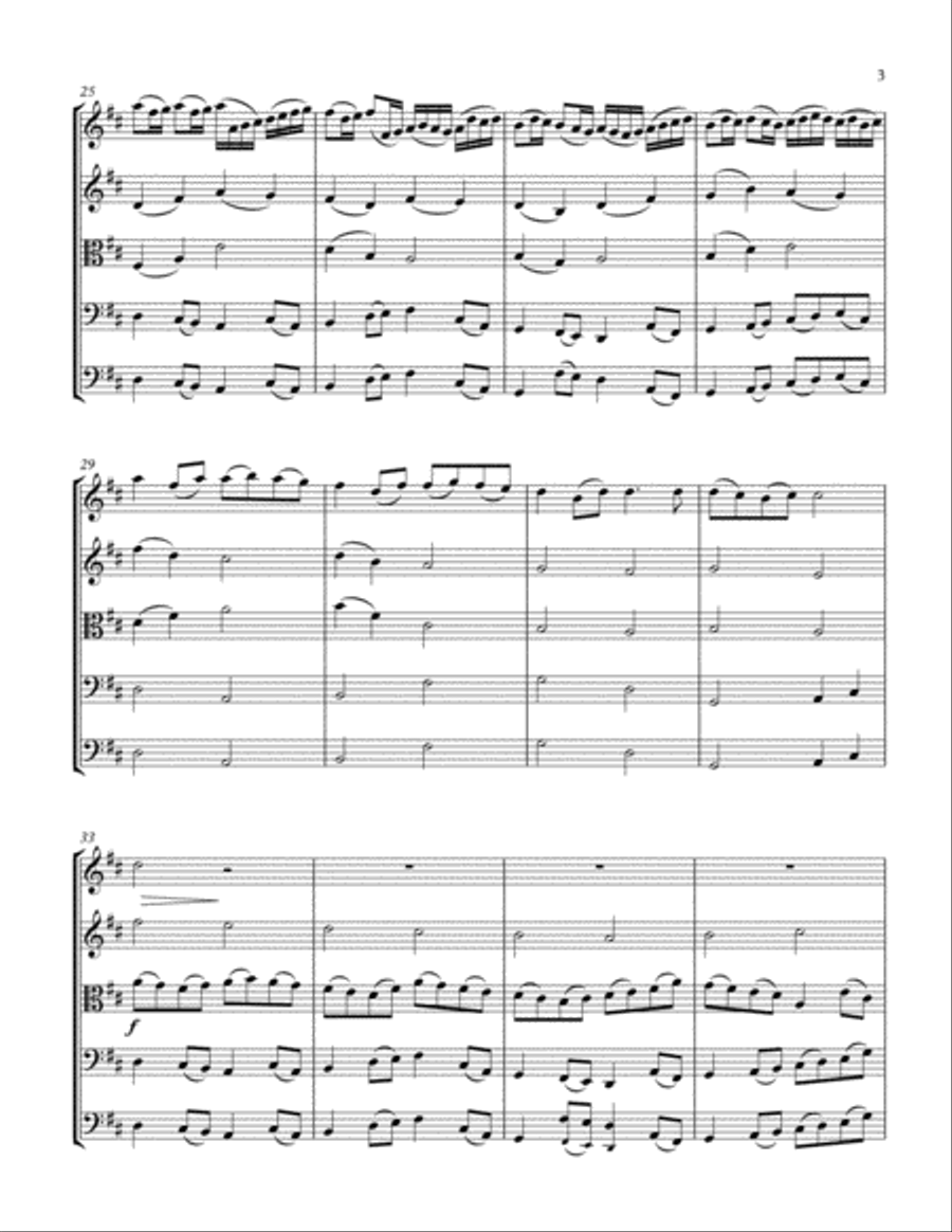 Pachelbel's Canon In D Wedding String Quintet-Orchestra String Quintet scores gallery preview page 3