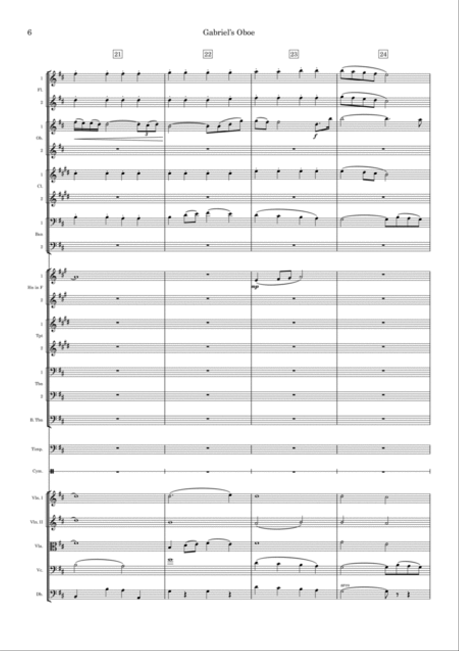 Gabriel's Oboe Full Orchestra scores gallery preview page 6