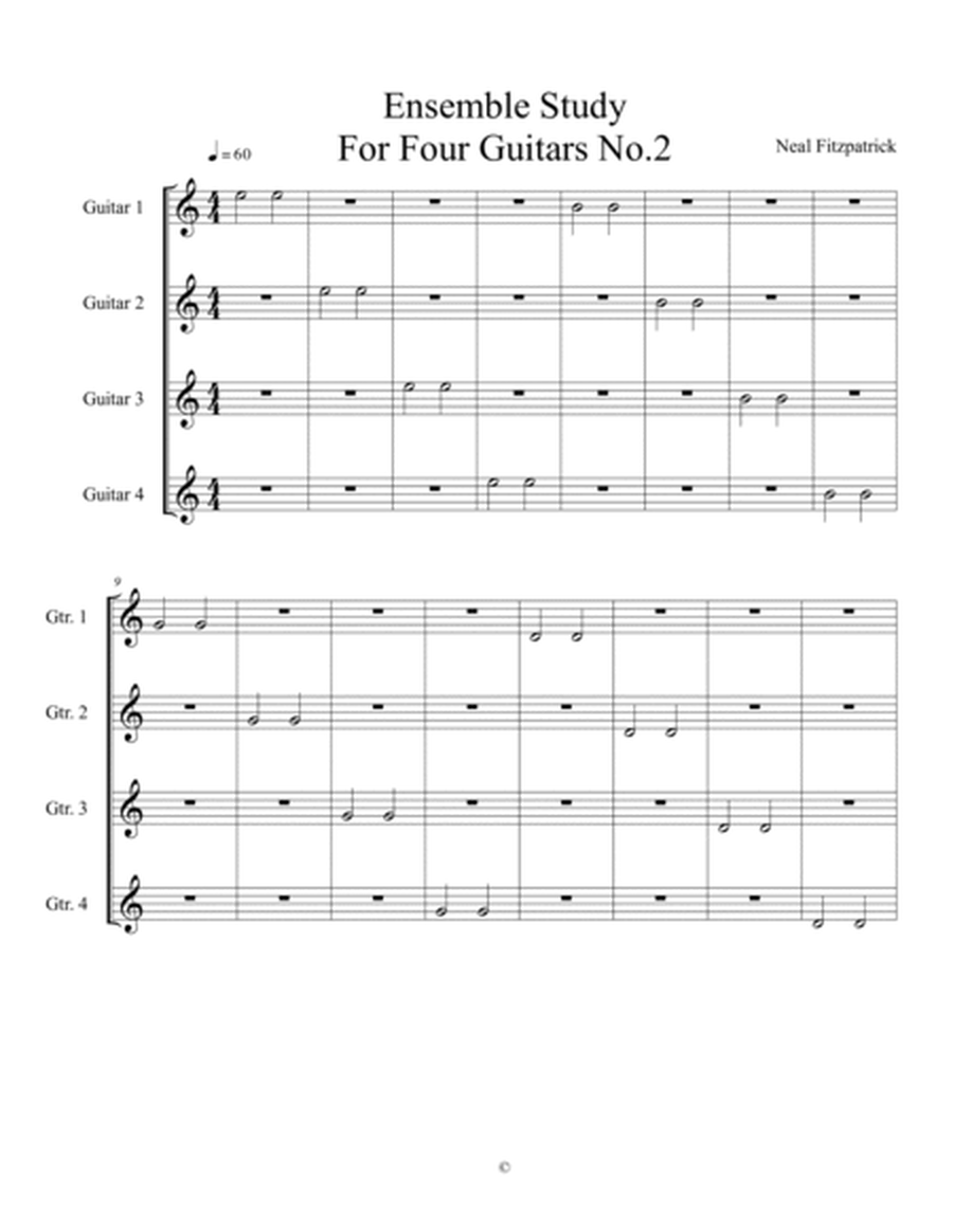 Guitar Ensemble Exercises 1-10 For Guitar Quartet