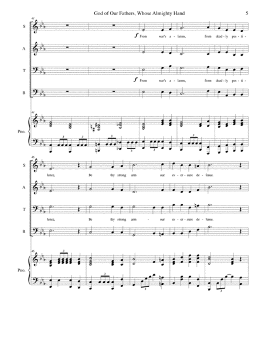 God of Our Fathers God of Our Fathers 4-Part scores gallery preview page 6