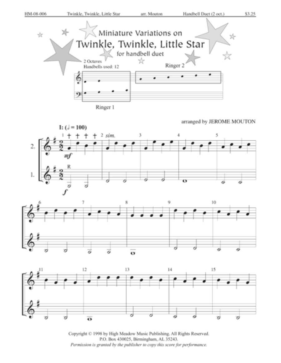 Twinkle Twinkle Little Star 2-Octaves scores gallery preview page 1