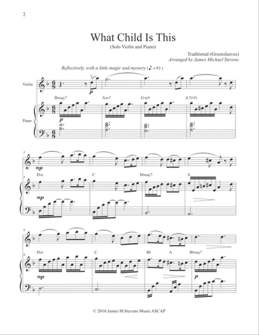 What Child Is This (Christmas Violin) Violin Solo scores gallery preview page 2
