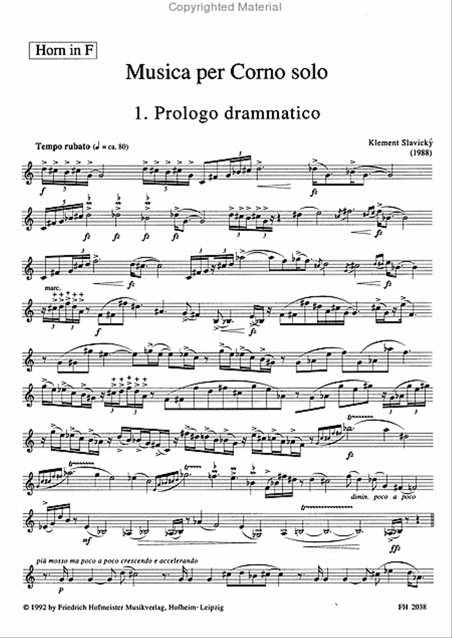 Musica per Corno solo Horn scores gallery preview page 2