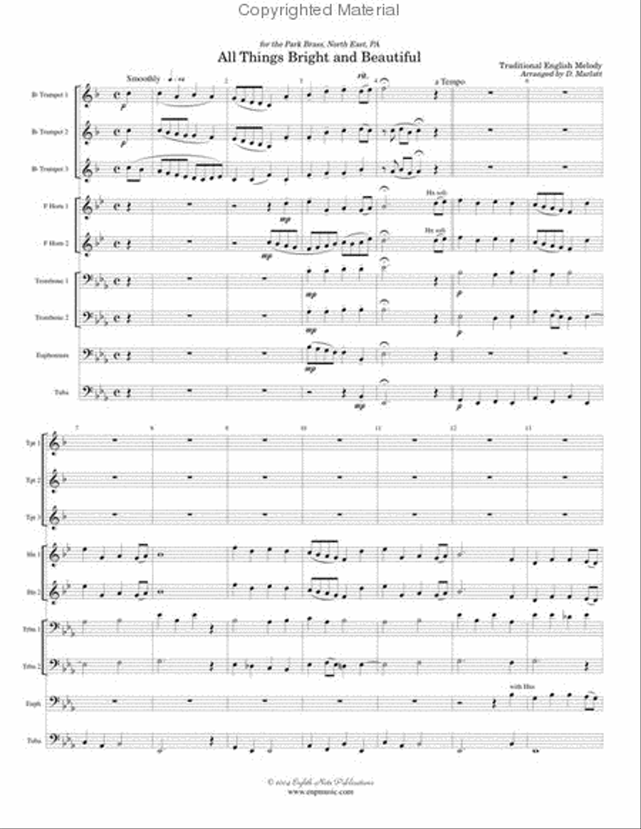 All Things Bright and Beautiful Small Ensemble scores gallery preview page 2