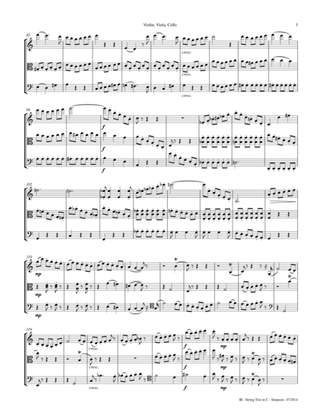 String Trio in C Major (Violin, Viola, Cello) 3rd Mvt. image number null