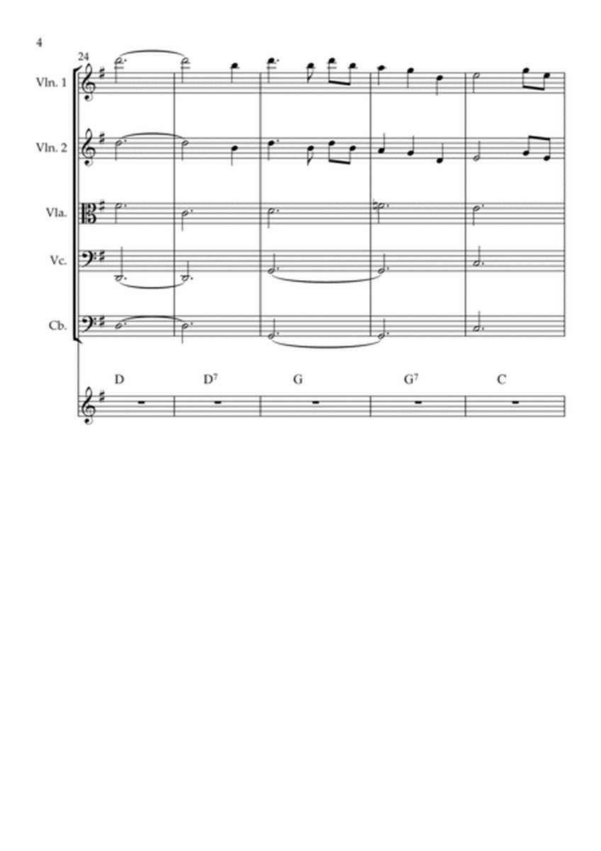 Amazing Grace String Quintet and Chords.Individual Parts and Full Score image number null