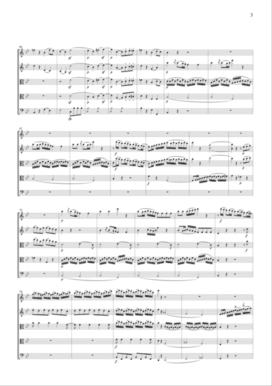 Mozart Piano Quartet in g K.478 (arranged for String Quintet around 1800), for string quintet, CM09 Piano Quartet scores gallery preview page 3