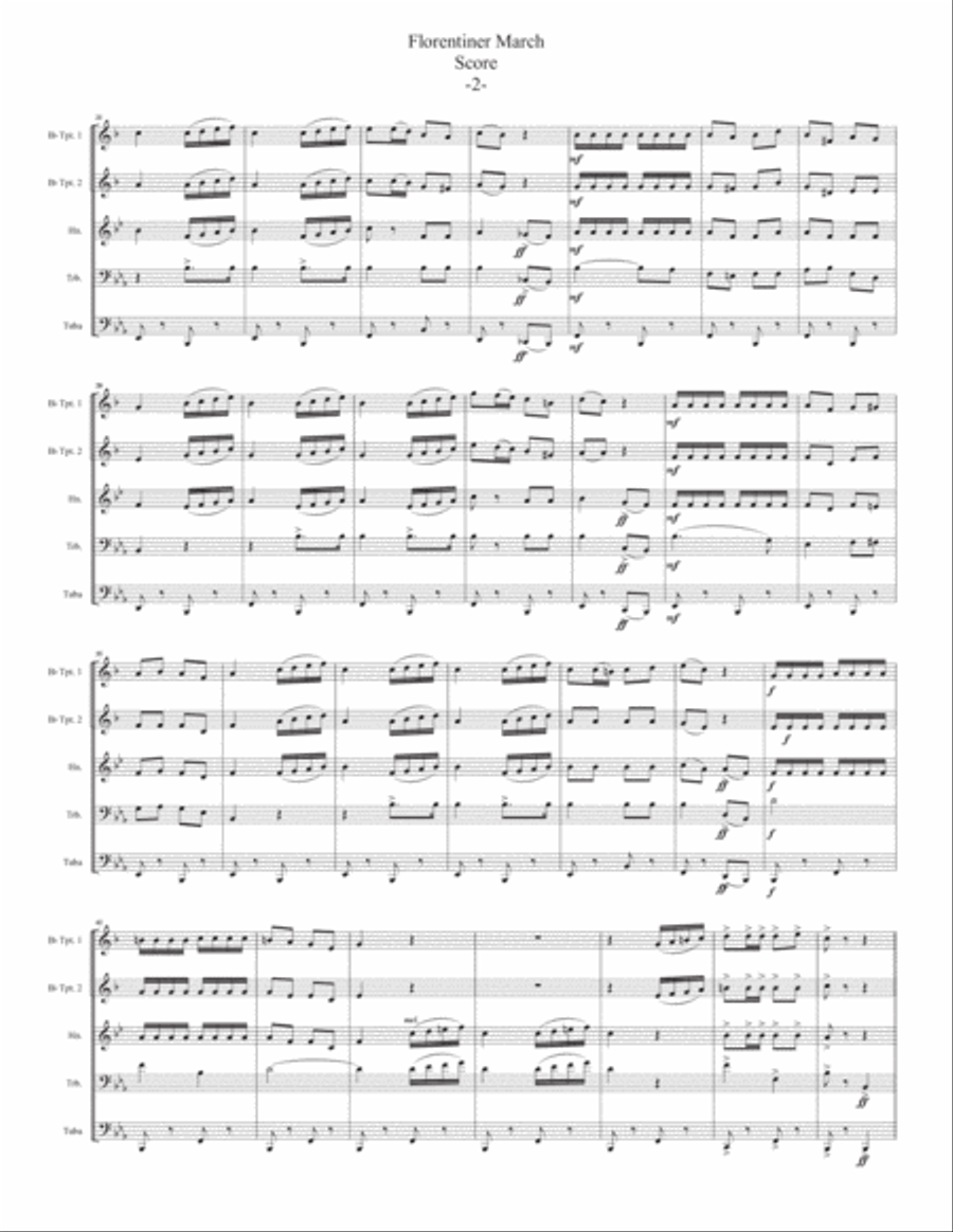 Florentiner March for Brass Quintet Brass Quintet scores gallery preview page 4