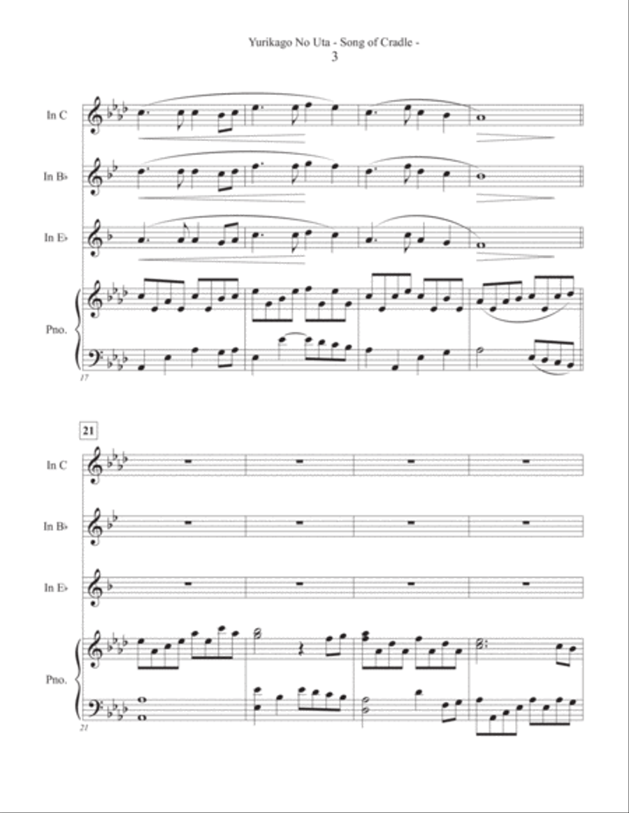 Yurikago No Uta - Song of Cradle Alto Saxophone scores gallery preview page 3