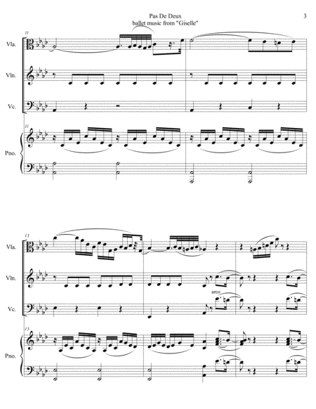 Adolphe Adam - Pas De Deux (Giselle) arr. for piano quartet (score and parts)