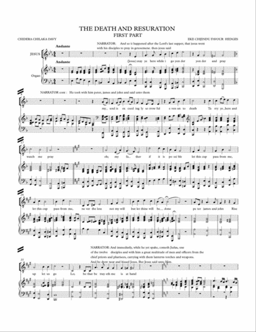 The death and Resurrection opera book part 1 4-Part scores gallery preview page 1