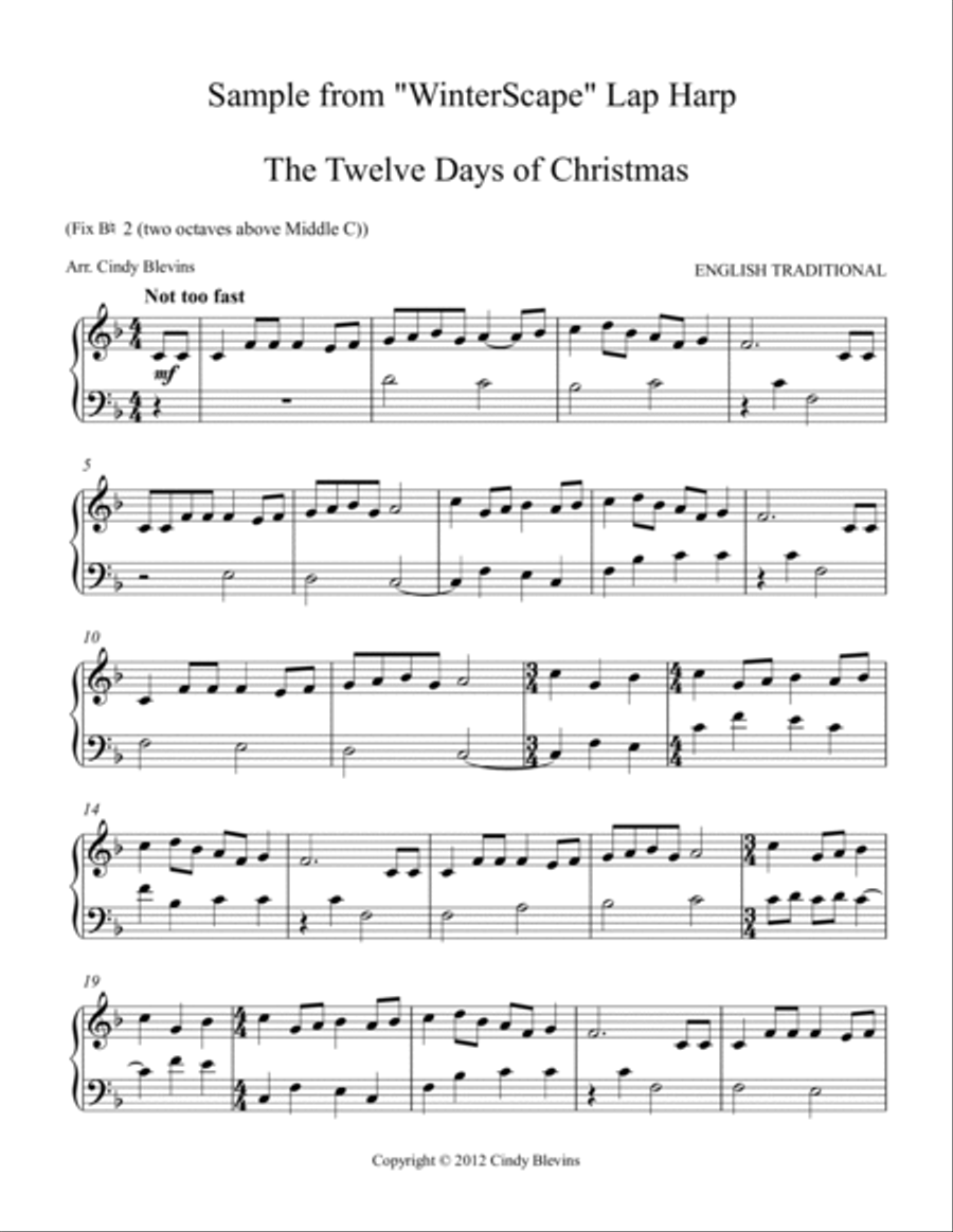 Winterscape, 16 seasonal arrangements for Lap Harp Lap Harp scores gallery preview page 2