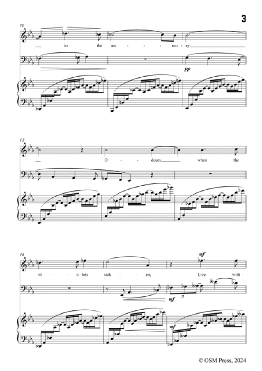 Frank Bridge-Music when soft voices die,in E flat Major,for Voice,Cello and Piano Small Ensemble scores gallery preview page 3