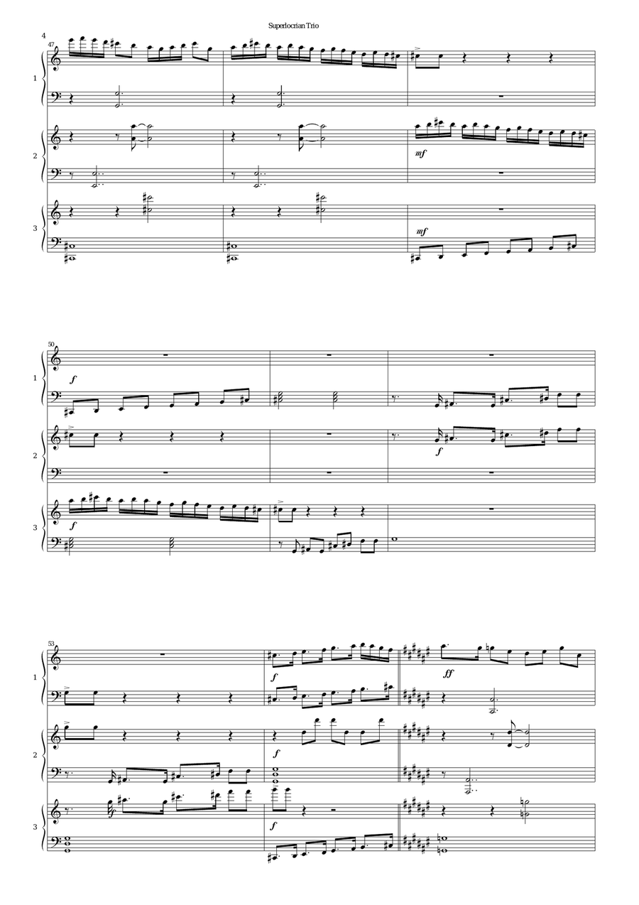 Superlocrian Trio for three harpsichords Harpsichord scores gallery preview page 4
