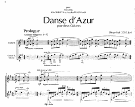 Danse d'Azur - Music for Two Guitars-Shingo Fujii
