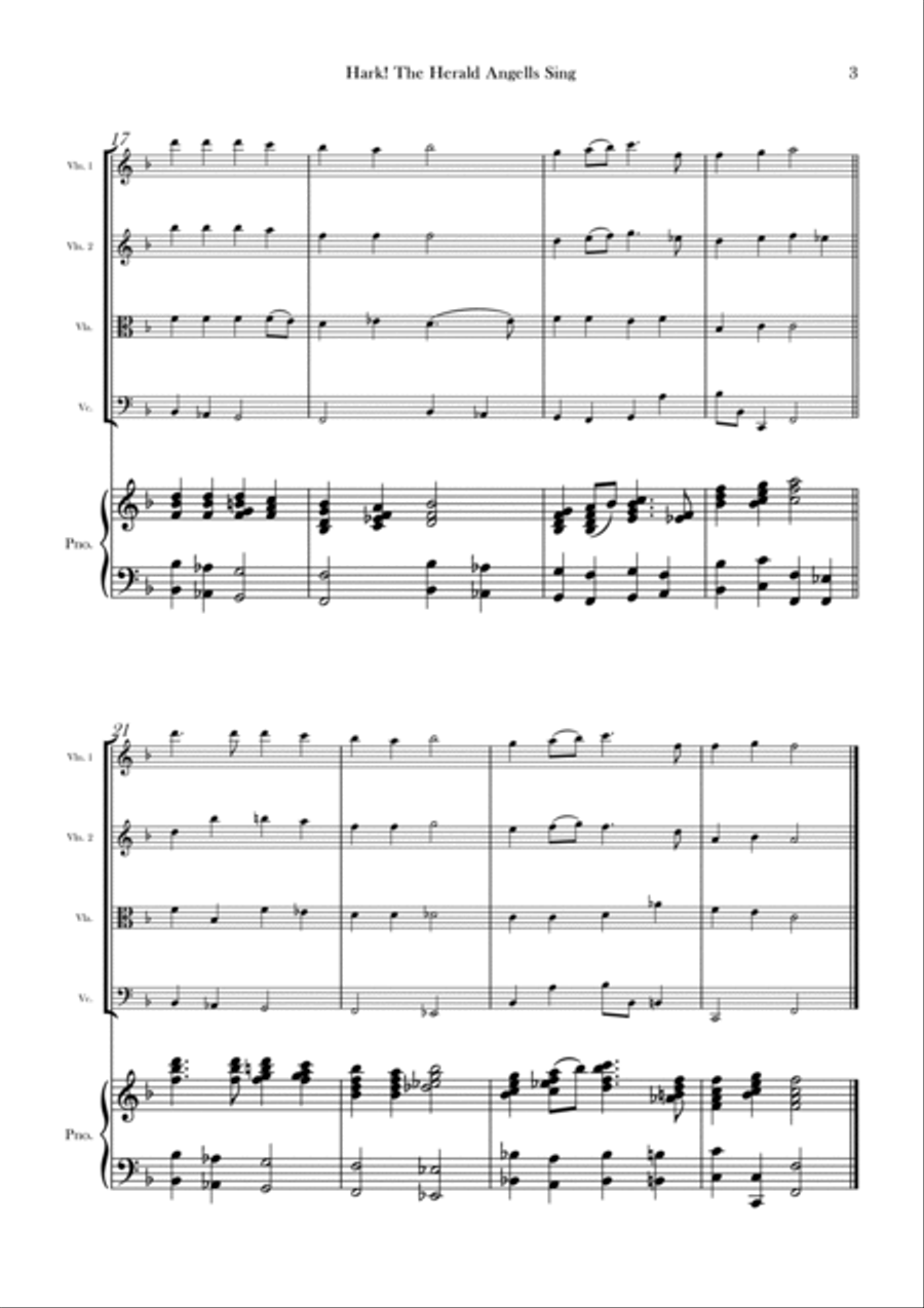 Hark! The Herald Angells Sing String Quartet scores gallery preview page 3