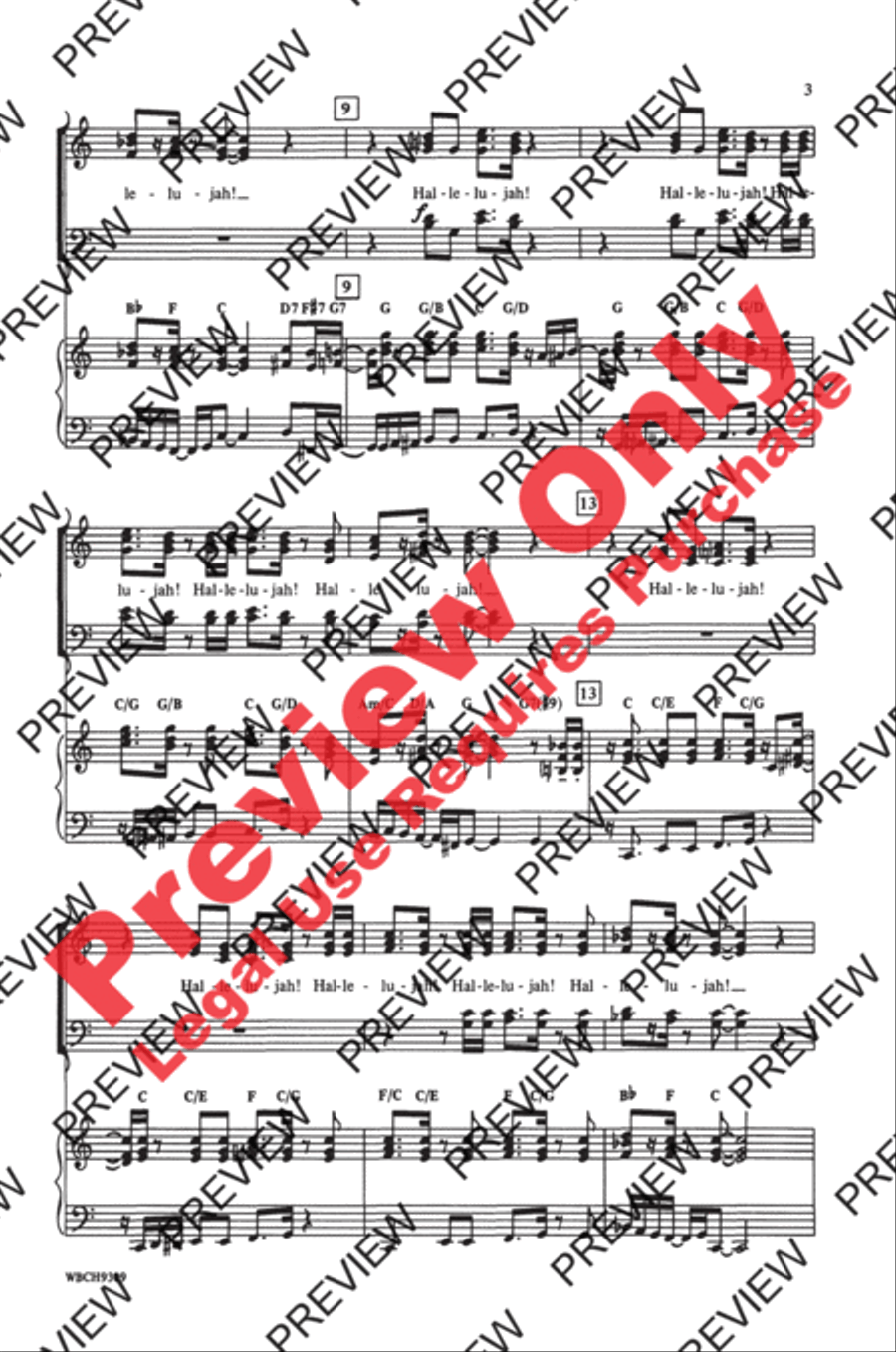 Hallelujah from Handels Messiah SATB SSATB scores gallery preview page 3