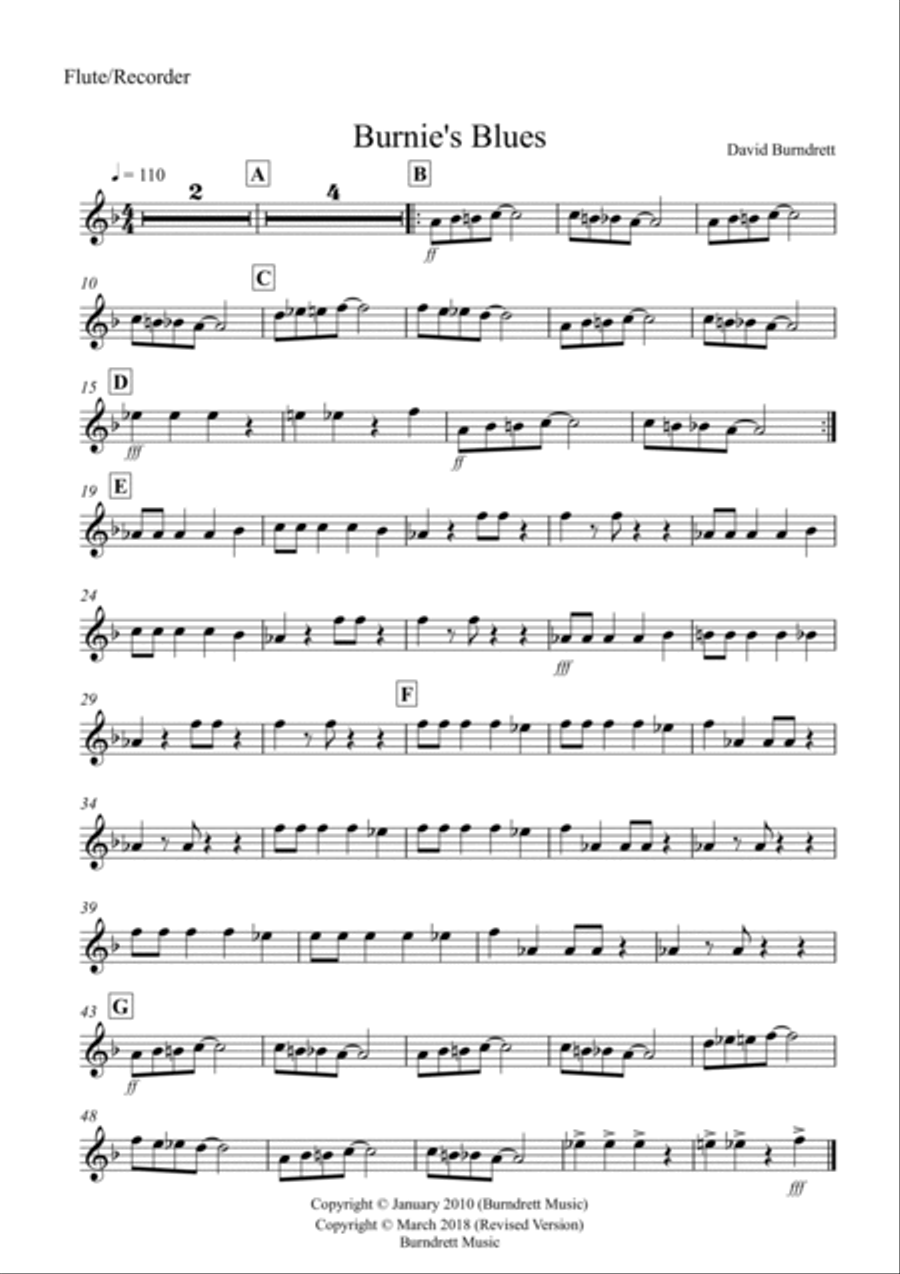 Burnie's Blues for Classroom Ensemble Bassoon scores gallery preview page 6