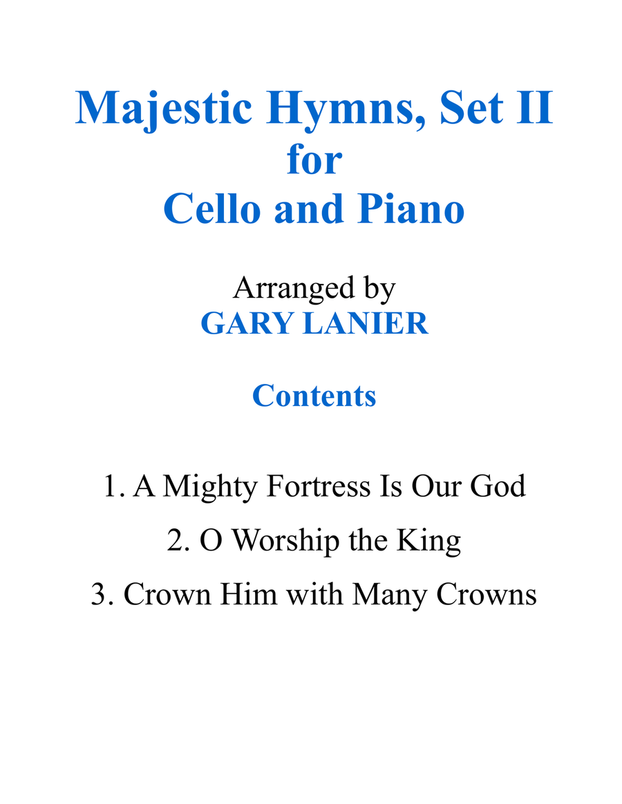 MAJESTIC HYMNS, SET II (Duets for Cello & Piano) Piano Accompaniment scores gallery preview page 2