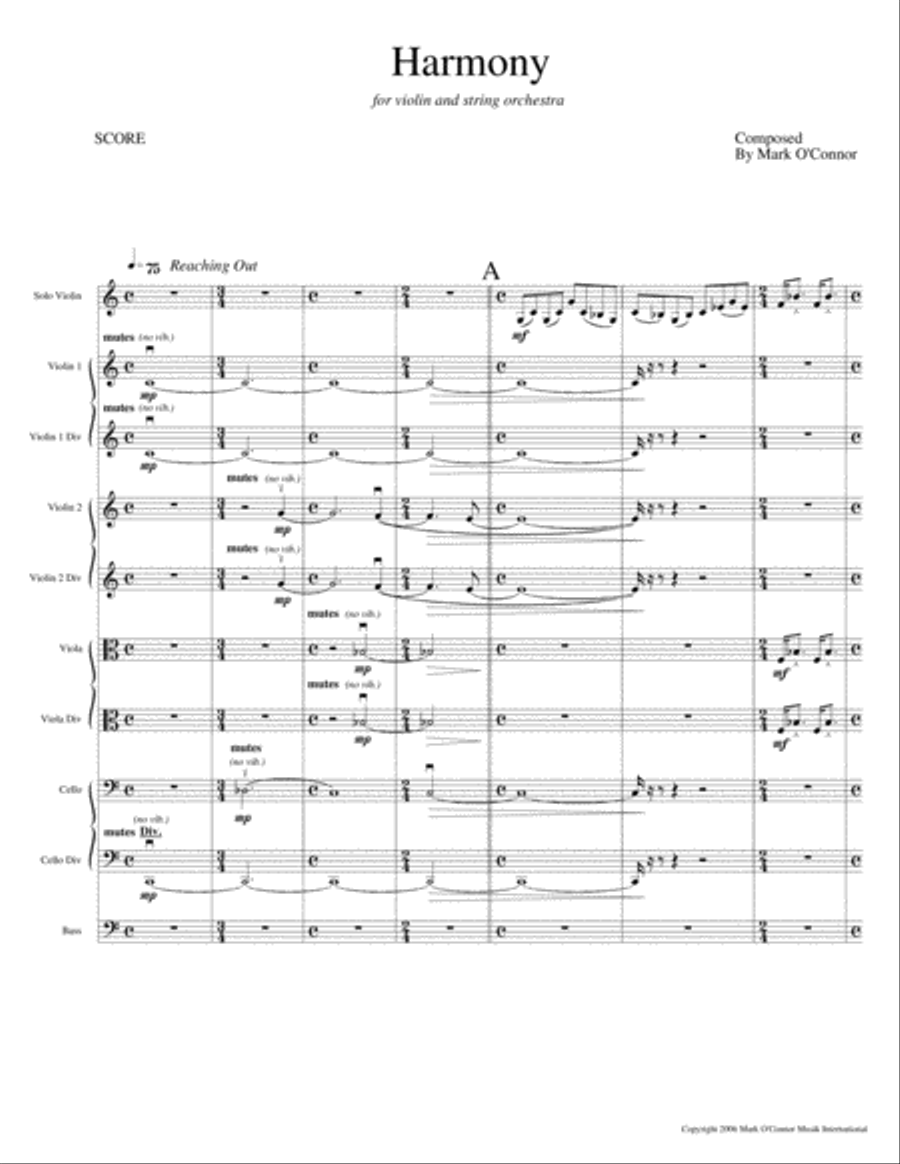 Harmony (score – violin and string orchestra) String Orchestra scores gallery preview page 4
