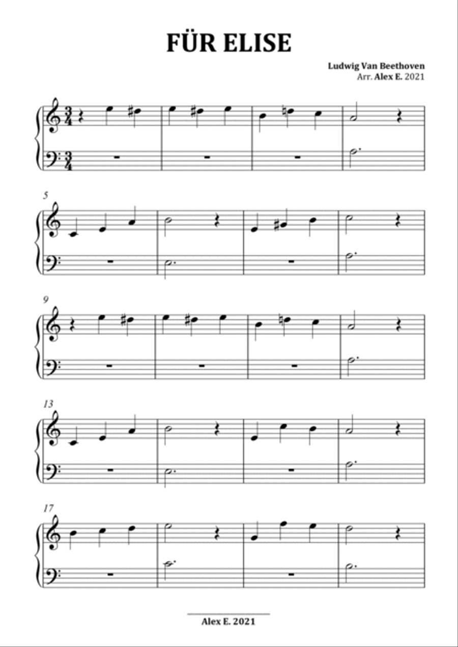 Für Elise - Easy/beginner Piano Method scores gallery preview page 2