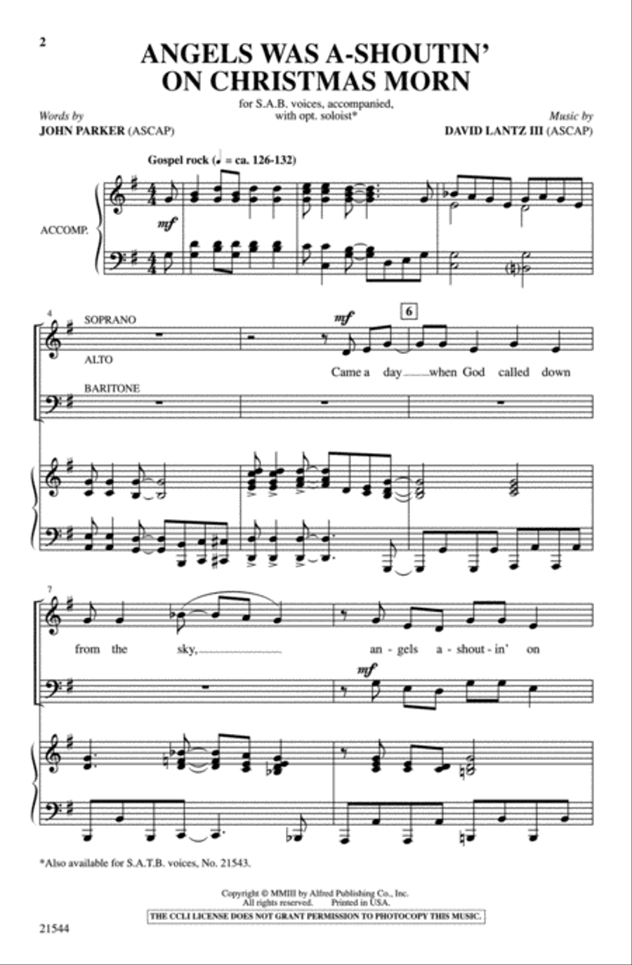 Angels Was A-Shoutin' on Christmas Morn 3-Part scores gallery preview page 2