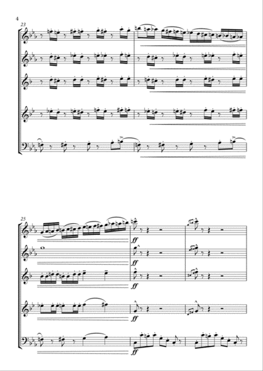 Dance of the Angry Baby Chicks Woodwind Quintet scores gallery preview page 4