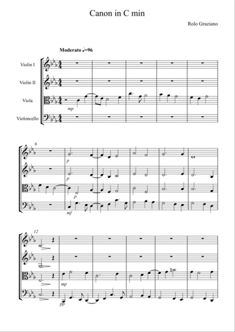 CANON IN C MIN String Quartet scores gallery preview page 2