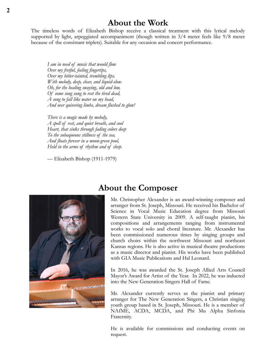 I Am in Need of Music (SATB) 4-Part scores gallery preview page 2