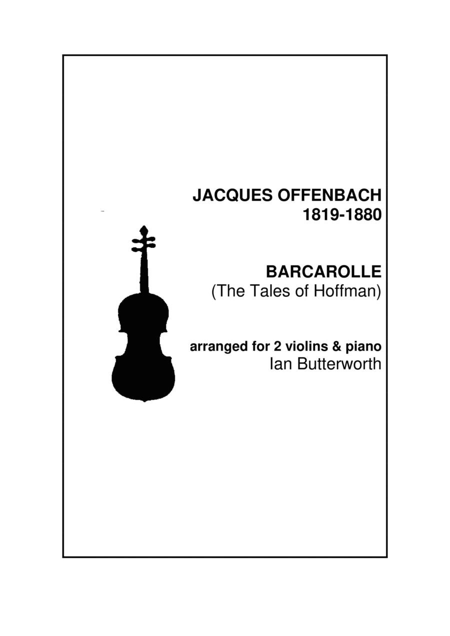 OFFENBACH Barcarolle (The Tales of Hoffman) for two violins & piano Violin Solo scores gallery preview page 1