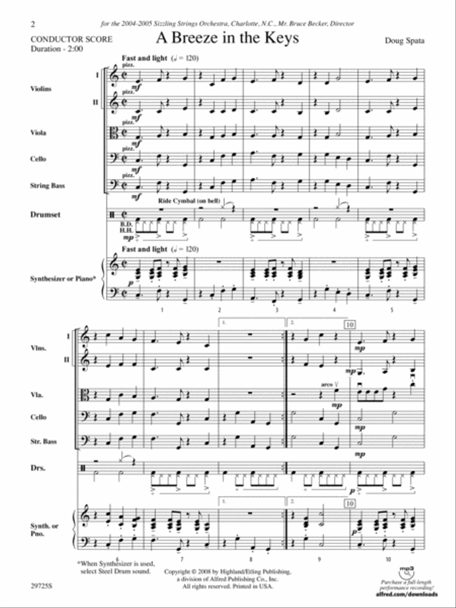 A Breeze in the Keys: Score String Orchestra scores gallery preview page 2