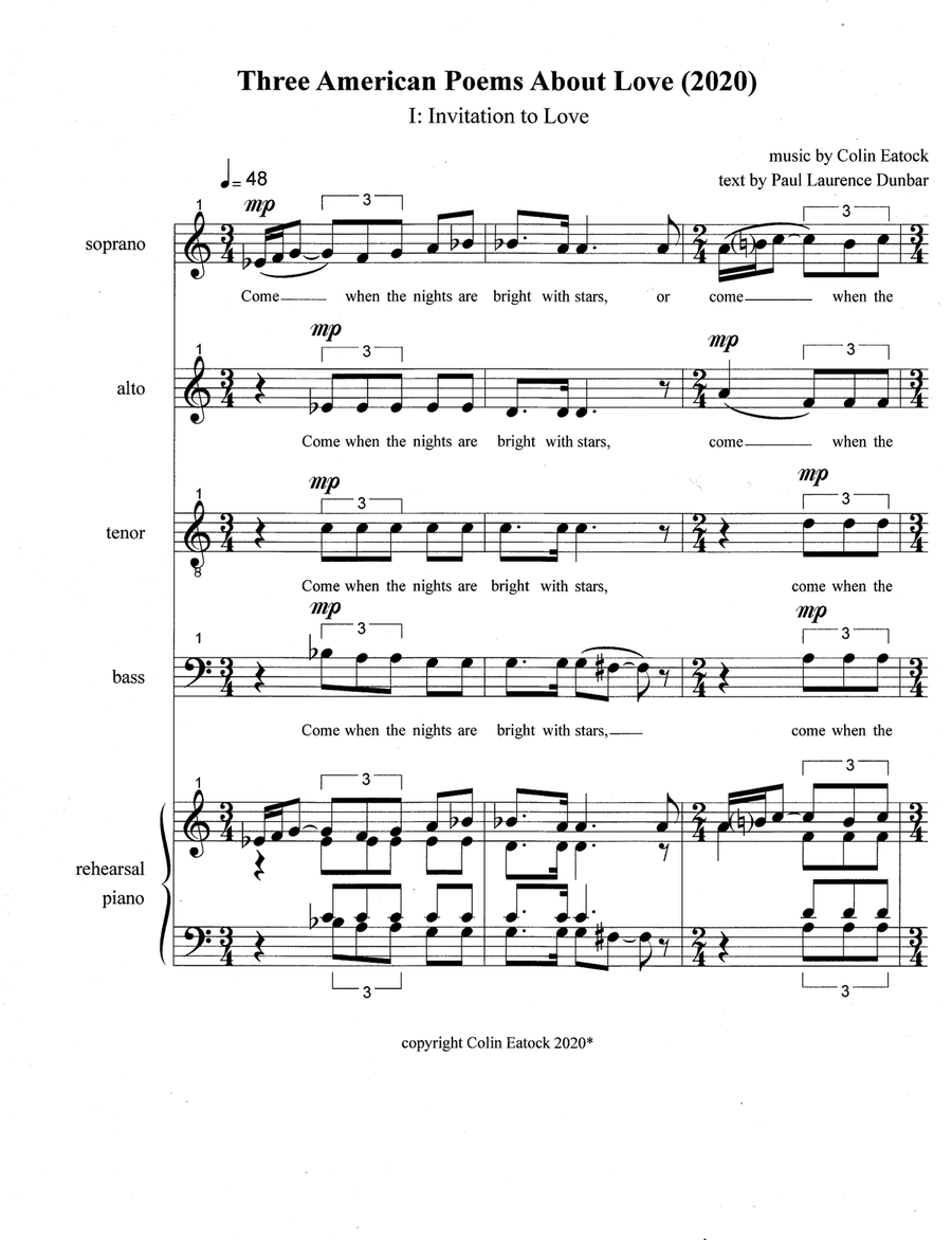 Three American Poems About Love (2020) 4-Part scores gallery preview page 3