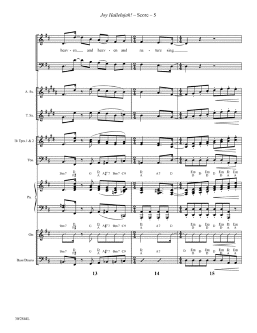 Joy Hallelujah! - Instrumental Ensemble Score and Parts Tenor Saxophone scores gallery preview page 5