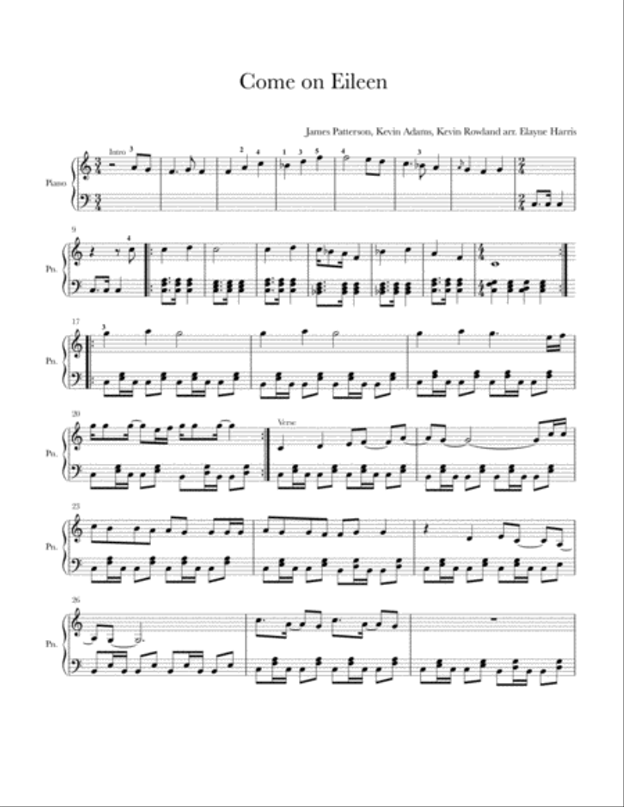Come On Eileen Piano Solo scores gallery preview page 1