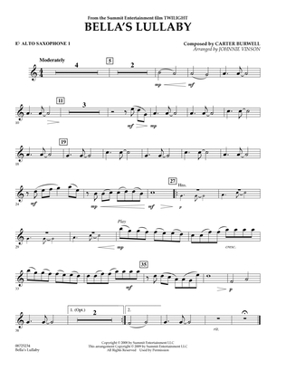 Bella's Lullaby (from Twilight) - Eb Alto Saxophone 1