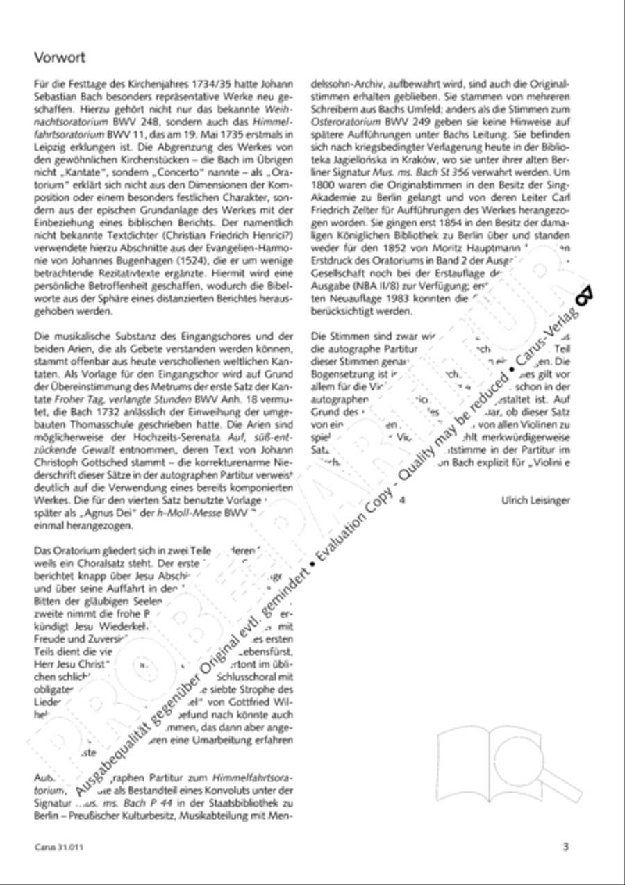 Lobet Gott in seinen Reichen (Himmelfahrtsoratorium) 4-Part scores gallery preview page 4